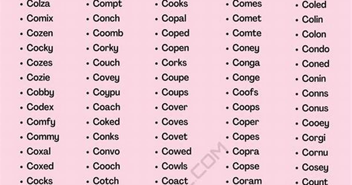 5 Letter Words Starting with Cou Ending with T All Words List