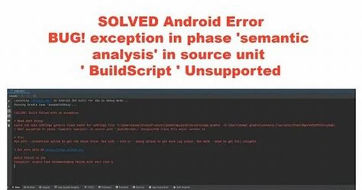 Bug! Exception in Phase 'Semantic Analysis'. .. Unsupported Clas