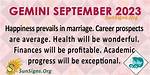 Gemini September 2023 Monthly Horoscope Predictions